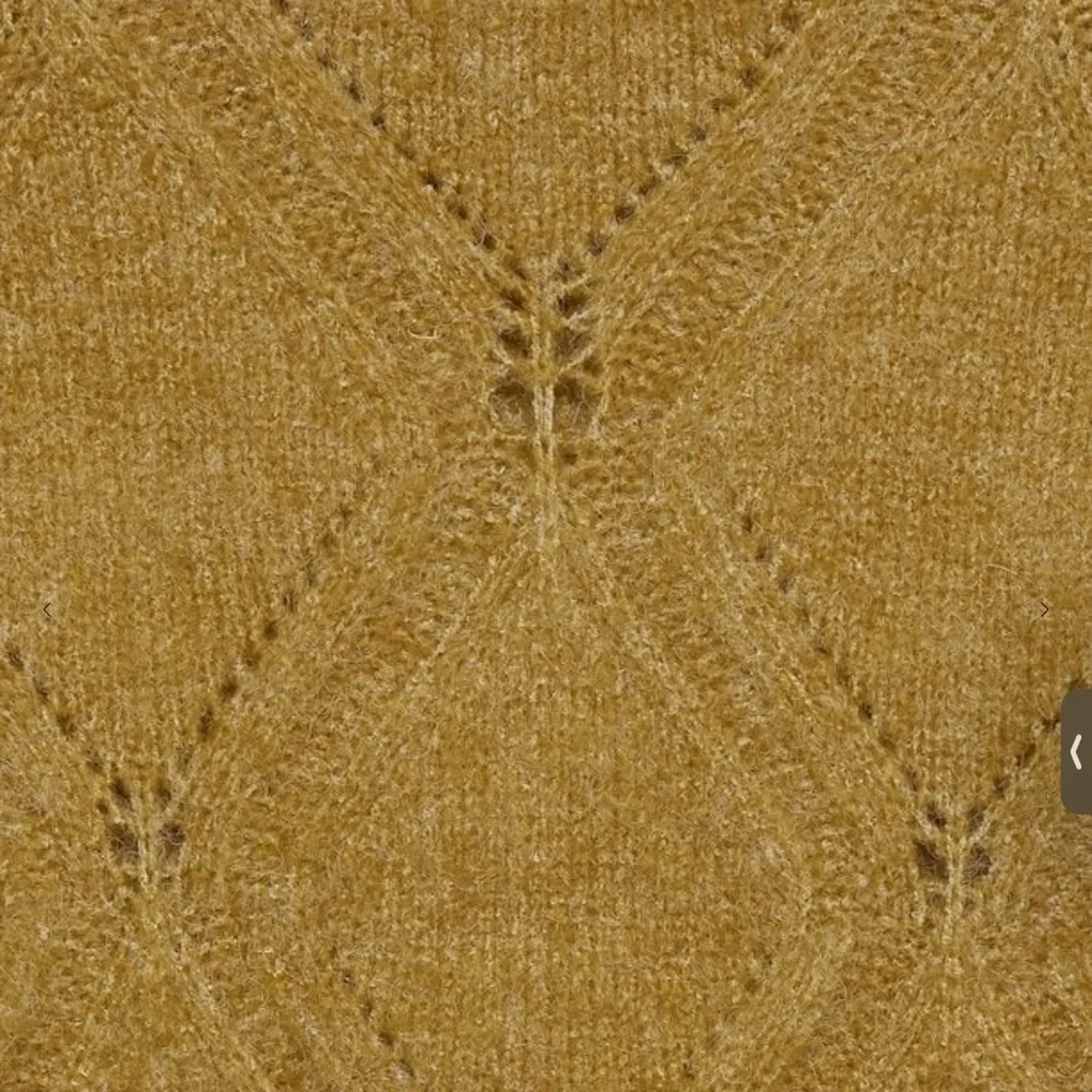 Anthropologie X ICHI Diamond Cable Knit Sweater Chunky Oversized Mustard Sz M - Picture 5 of 14